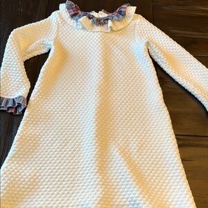 bella bliss Textured White Dress with Plaid Details